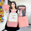 Four-piece Korean Style High Capacity Backpack for Junior High School Students In The Campus New School Bag for Girls