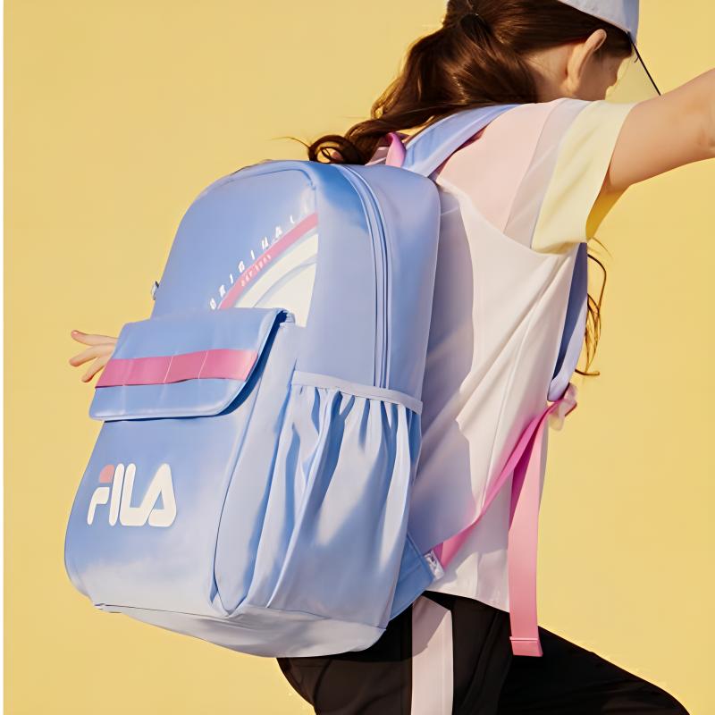 Fila Простой универсальный нейлоновый рюкзак Средний женский рюкзак Небесно-голубой K17B351103QBU