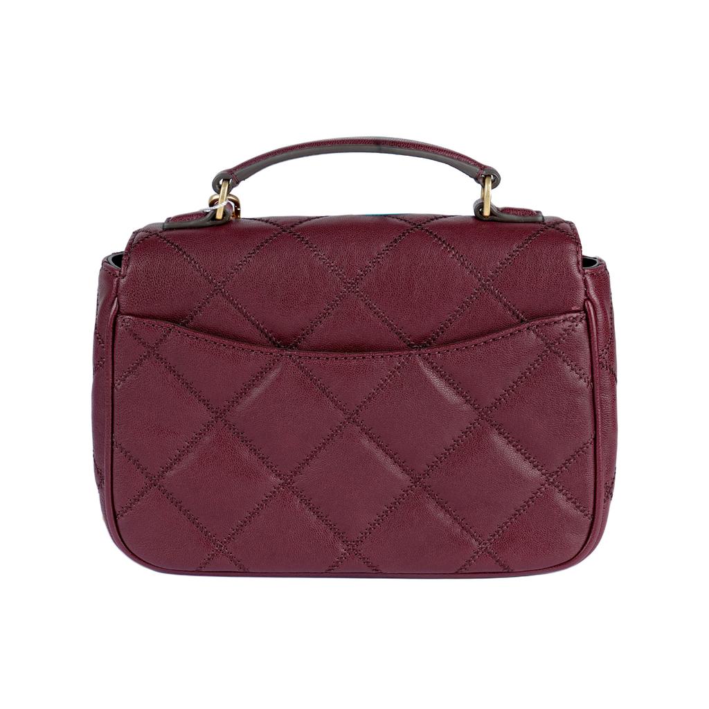 Tory Burch TB-Willa Chain Quilted Caviar Leather Messenger Bag Women bags Burgundy 87861-639