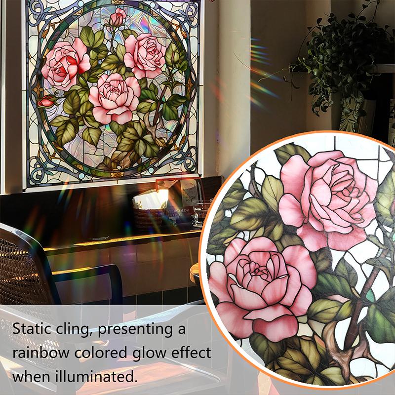 45x45 см красочная солнечная роза кирпичная паста статическая витрина клей ПВХ