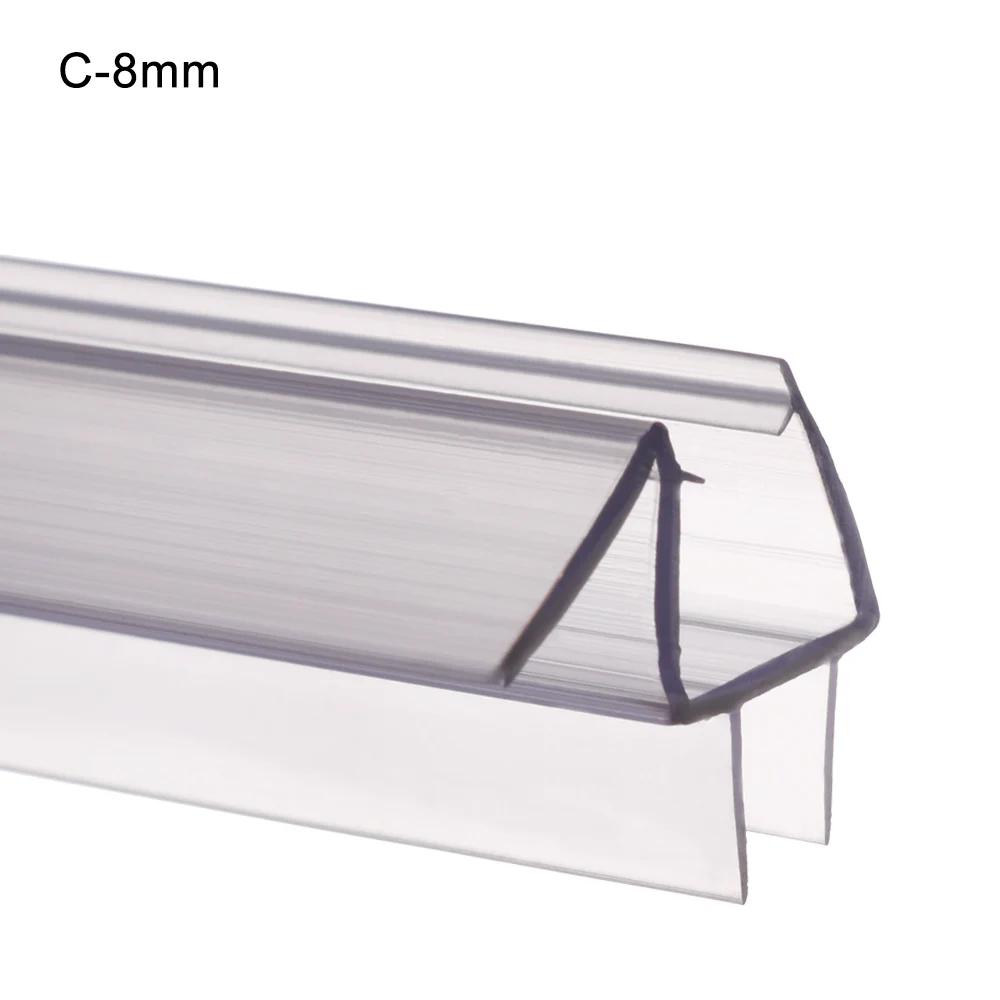 4mm/6mm/8mm/10mm/12mm PVC Sealing Strips Bathroom Glass Door Weatherstrip Window Seal Water Baffle Rubber Bath Screen Hardware