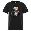 Men's Motorcycle Enthusiast Street Teddy Rider Printed T-Shirt for Man Loose Casual Short Sleeves Breathable Tee Cotton Clothing