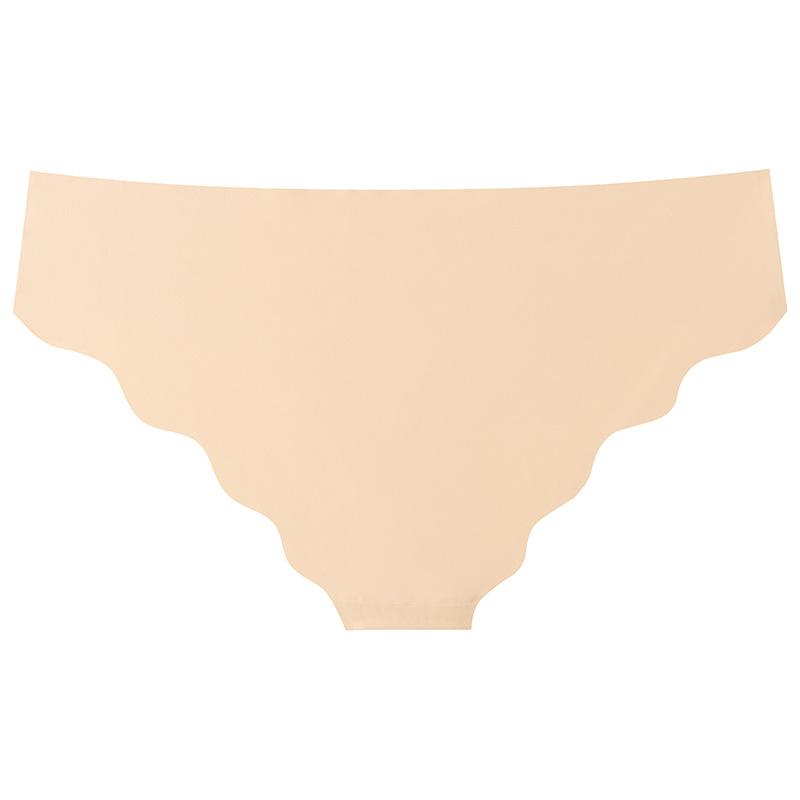 Женские бесшовные трусики-бикини из ледяного шелка, сексуальные трусы с низкой талией, нижнее белье с волнистыми краями, закрывающее половину бедер