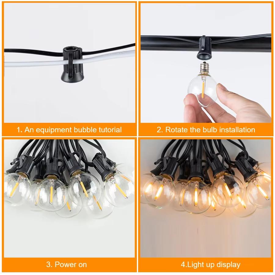 Waterproof LED Outdoor String Ball Lights 7.6M/20M Shatterproof Patio Lights For Outside Backyard Porch Garden Decor Wholesale