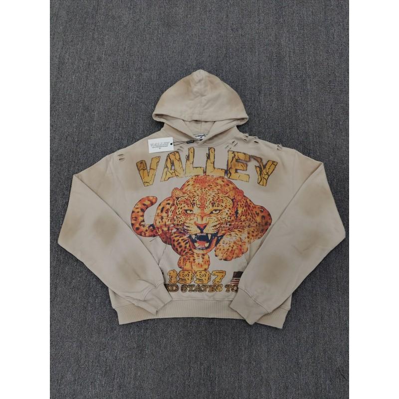 Vale Valley American High Street Hoodie Vintage Washed Loose Fit Graphic Print Sweatshirt Women