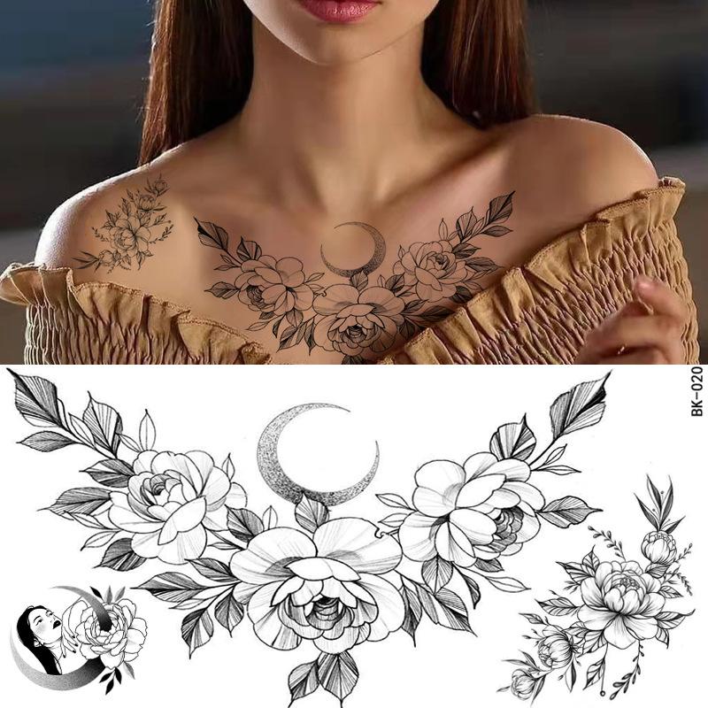 Dark Butterfly Sexy Waterproof Temporary Tattoo Sticker India Women Back Waist Flash Tatoo Girl Body Art Fake Tattoos Realistic