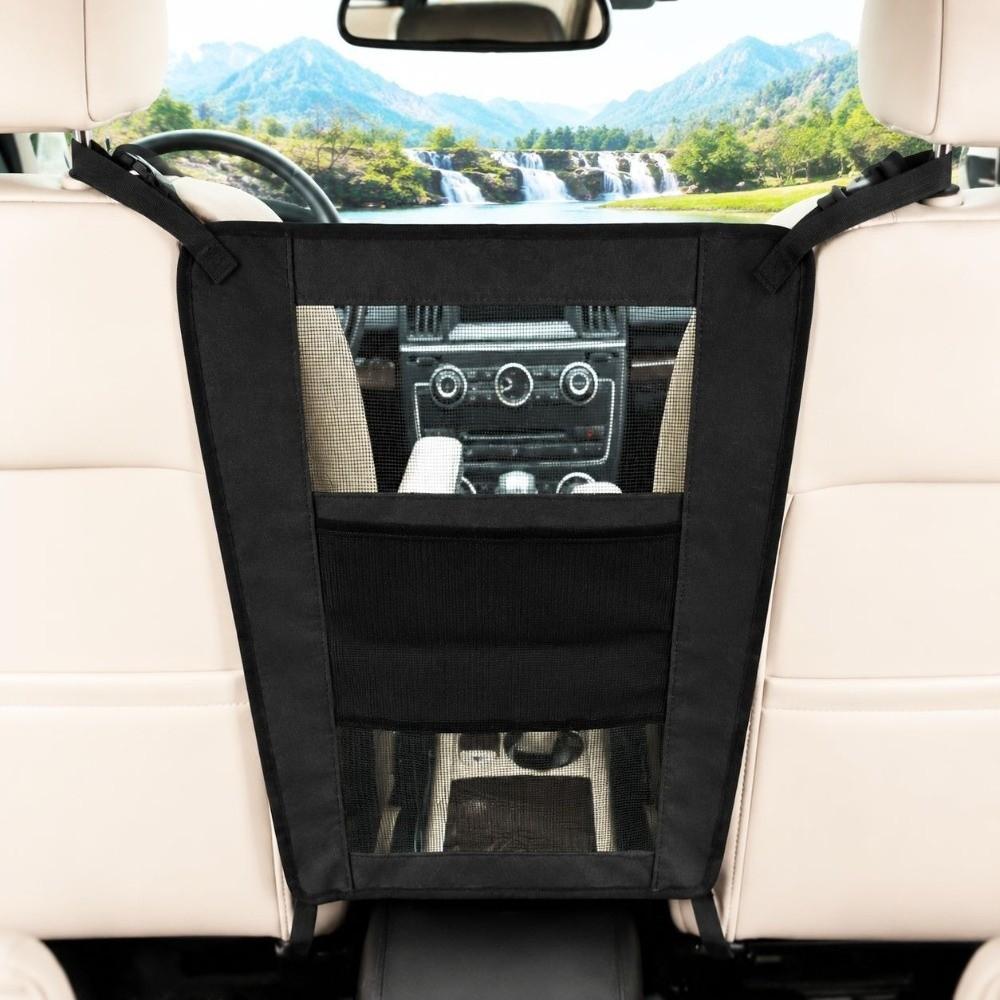 Adjustable Rear Seat Protective Railing Elastic Car Seat Storage Net Pet Restraint