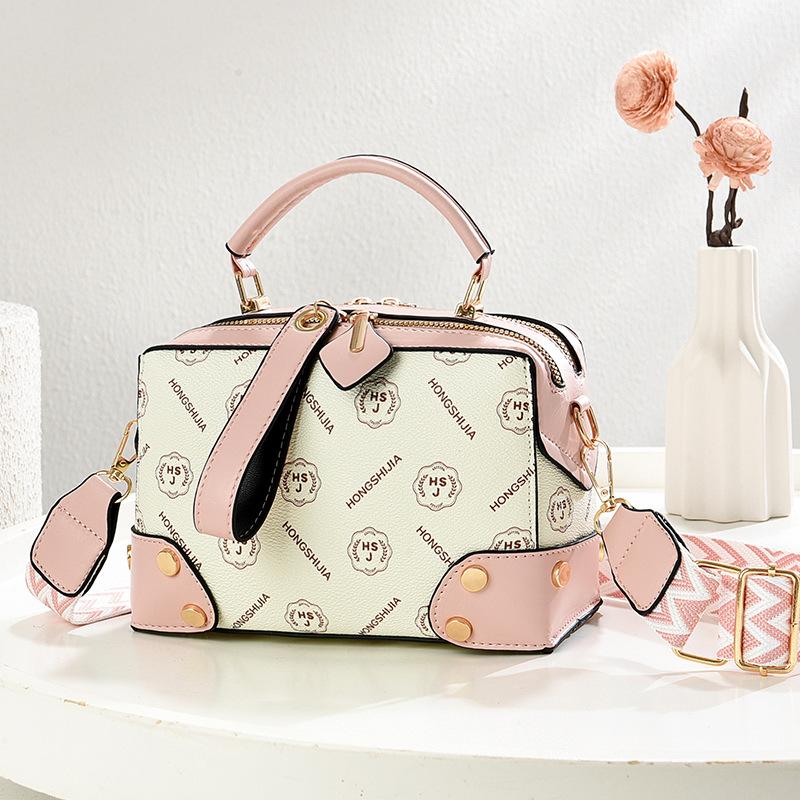 Brand Print Leather Top-handle Bags Female Handbags Women Shoulder Crossbody Tote Messanger Bag Women's Boston Pillow Bag