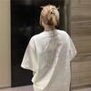 Белая футболка с коротким рукавом для женщин, новый летний дизайн из чистого хлопка в американском стиле, свободный топ большого размера с половиной рукава