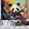 Panda In Floral Paradise Tapestry Room Decoration Wall Hanging for Living Room Bedroom, dormitory, Birthday and Christmas gifts