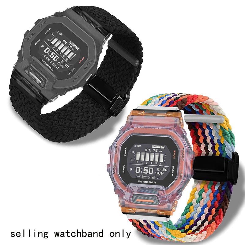 Плетеный нейлоновый ремешок для Casio G-SHOCK Маленький квадратный GBD-200 GBD200 Человек-кот Холщовый ремешок для часов Мужской ремешок для часов Магнитный браслет