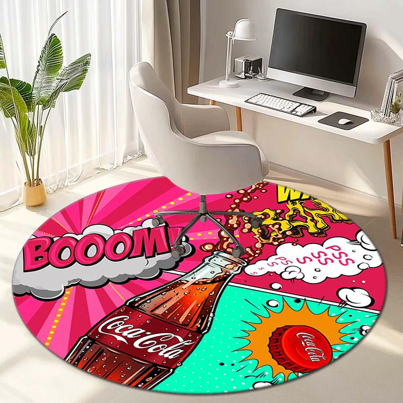Christmas Gift Halloween Theme Bear Truck Coca Cola Round Carpet Soft Home Decoration Corridor Table and Chair Anti slip Outdoor Floor Mat Carpet H25