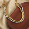 New Style Twist Link Necklace & Bracelet  Jewelry Set Titanium Steel Gold Color Chain For Women