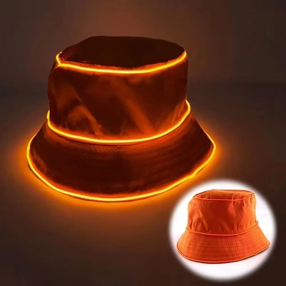 Flashing Modes LED Bucket Hat Colorful Flashing Glow Hat Simple Luminous Hat Men