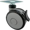 TRUSCO Dual Wheel Elastomer Swivel Plate-Type Caster, Wheels, Stopper, 100, TPWES-100