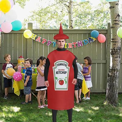 102x70см Хэллоуин Костюм Горчицы Горчица Кетчуп Косплей Костюм Унисекс Ролевые Игры Нарядная Одежда Реквизит Новинка Одежда