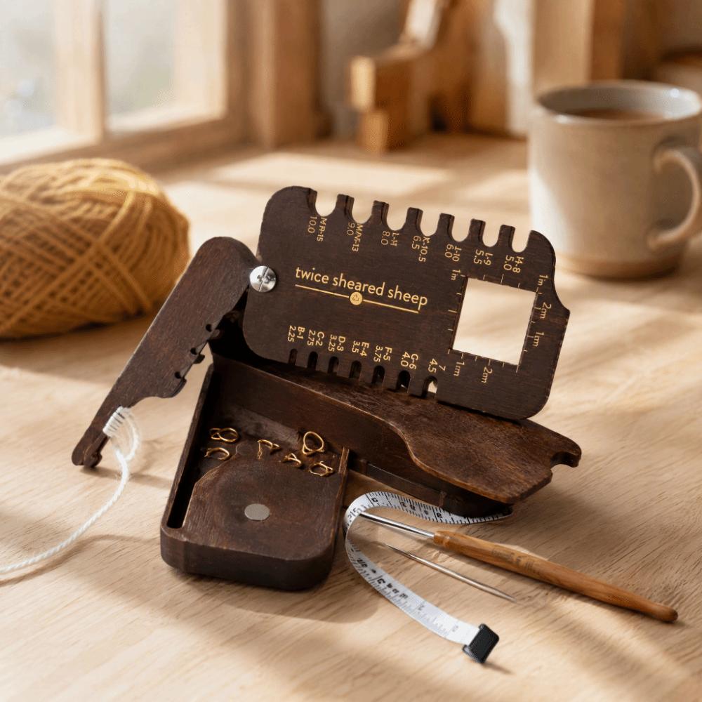 Beechwood Crochet Multi Tool 9 In 1 WPI Tool Knitting Multi Tool For Knitters