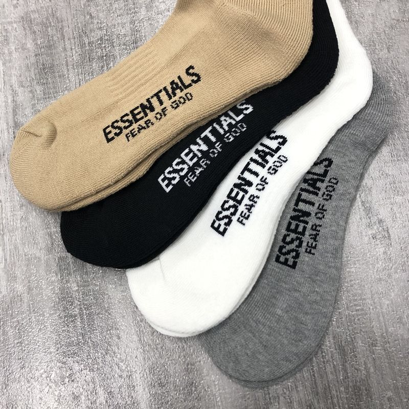 Fear Of God Классические ESSENTIALS Носки с принтом букв Дышащий Хлопок Уличные Носки