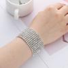 1-10 Rows Fashion Woman Jewelry Elastic Bangle Crystal Rhinestone Wristband Stretch Bracelet