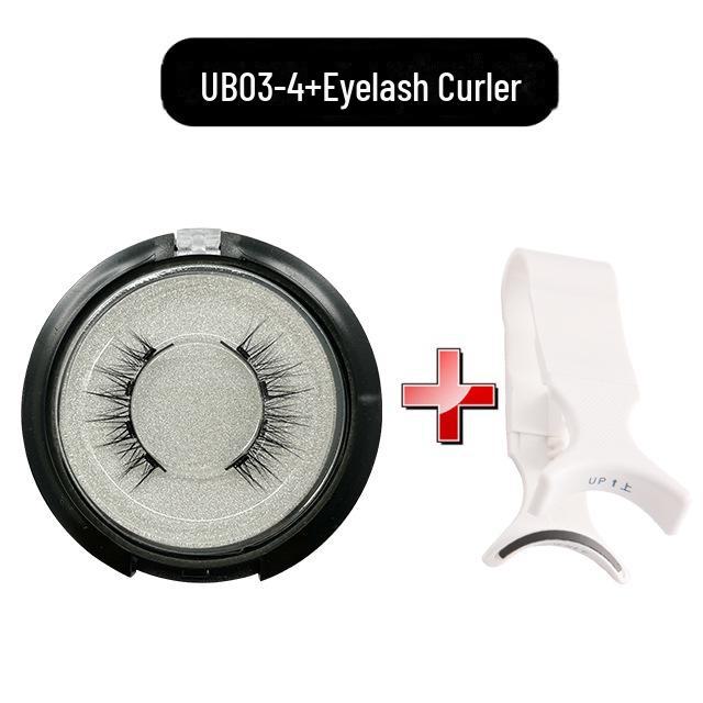 Набор магнитных ресниц без клея с щипцами для завивки: Европейский и американский стиль, толстый, натуральный, дизайн с четырьмя магнитами.