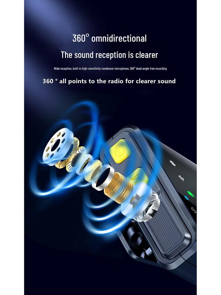 F11 Wireless Lavalier Microphone F16: Three-in-One Noise Reduction Mic for Mobile & Live Streaming