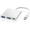 Кабель-адаптер Type C - HDMI USB 3.0 USB-C 3 в 1 Хаб Windows Apple Macbook