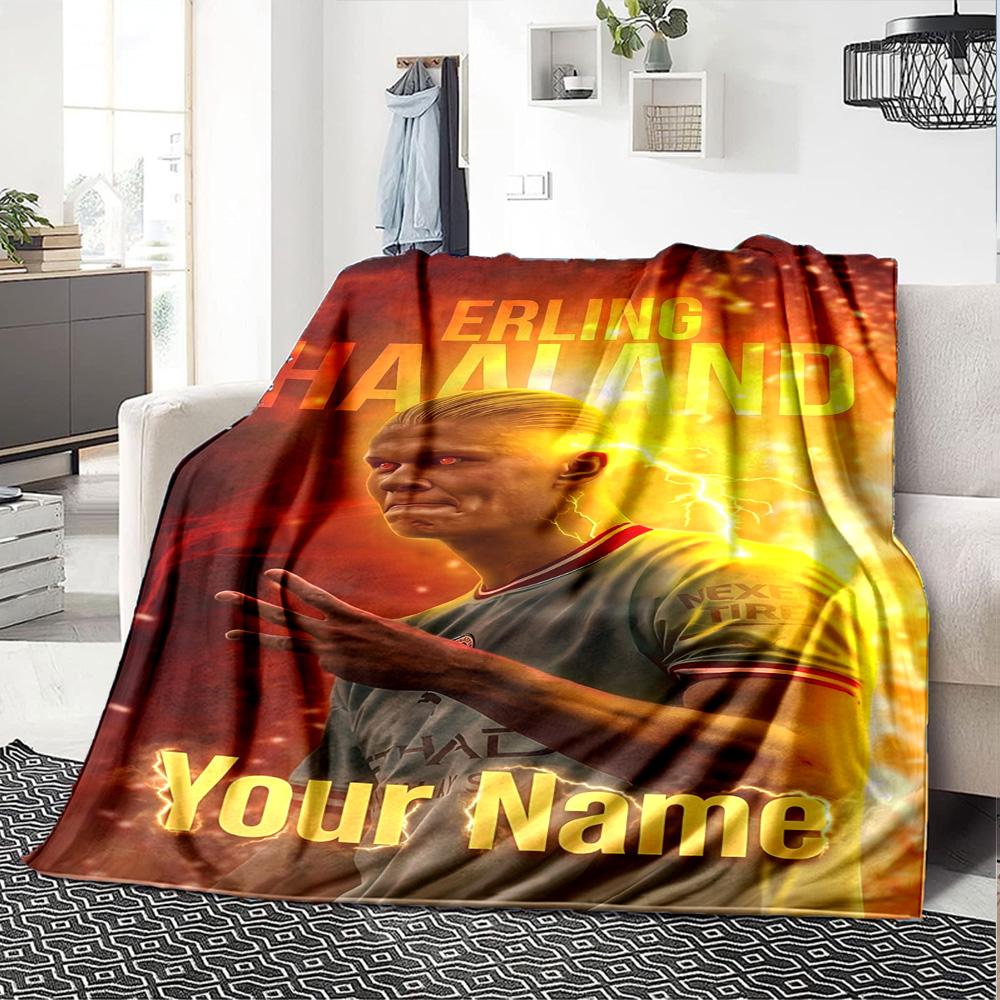 Haaland (135) Personalized Text Blanket Multi-purpose Personalized Blanket Durable Comfort Perfect for Picnics Seaside Office Chair Bed