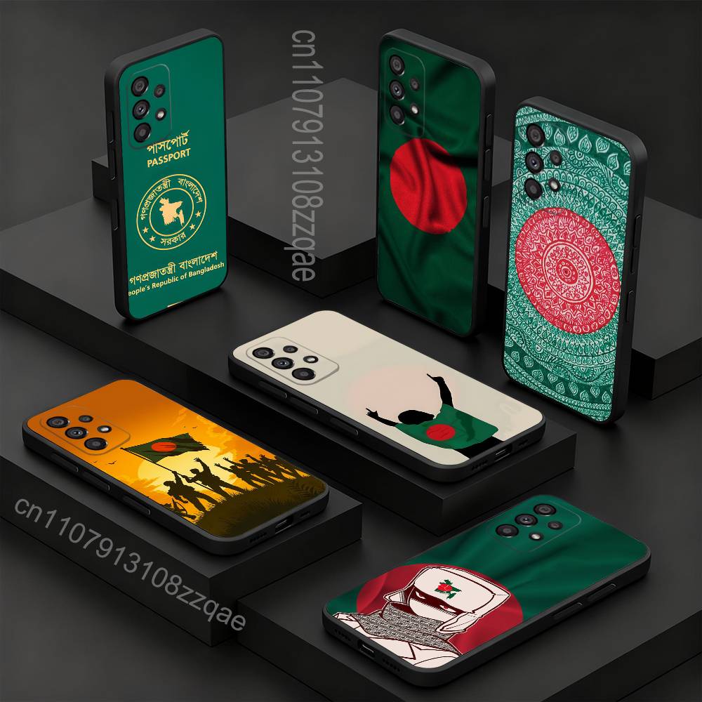 Bangladesh Flag Art For Samsung S 26,25,24,23,22,30,21,10,9,Ultra,Plus,Lite,FE,4,5G Black Soft Case Phone Case