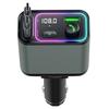 GC08C Car Charger with Dual USB C Retractable Cables and Ambient Light Voltage Display PD 65W Fast Charging Adapter