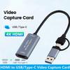 2 In 1 4K Video Capture Card HDMI-compatible To USB 3.0 Type C Video Capture for Live Streaming Camera Game Recording Switch PC