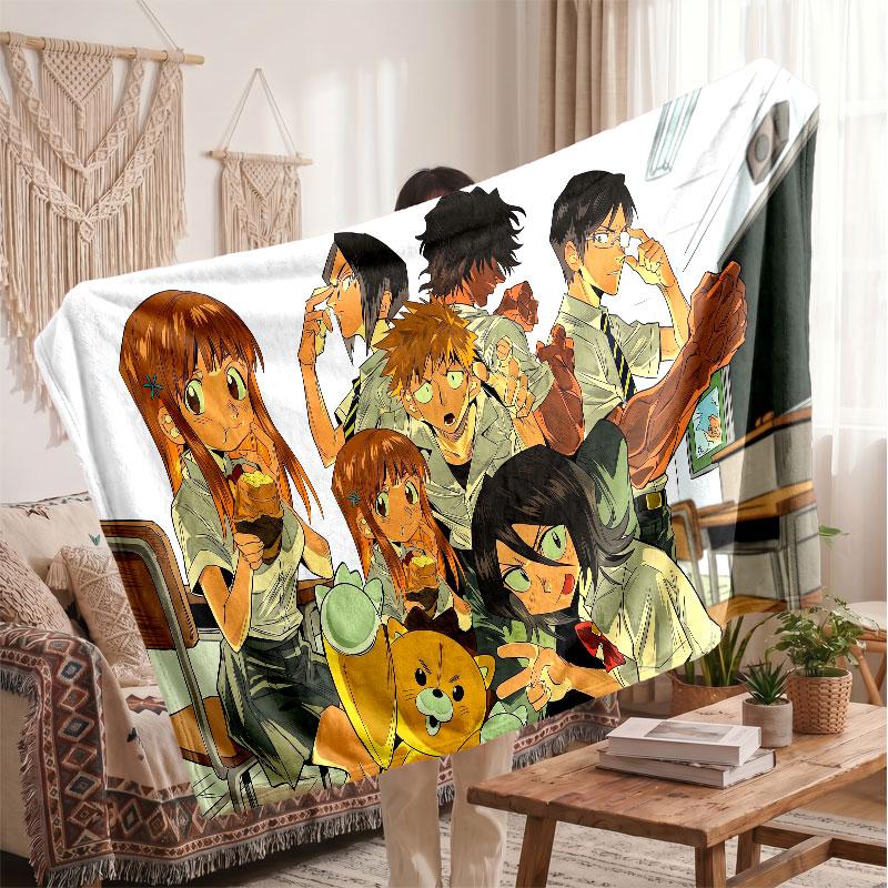 Warm Flannel BlanketBleach anime Soft Cozy Throw Blanket for Bedroom Couch