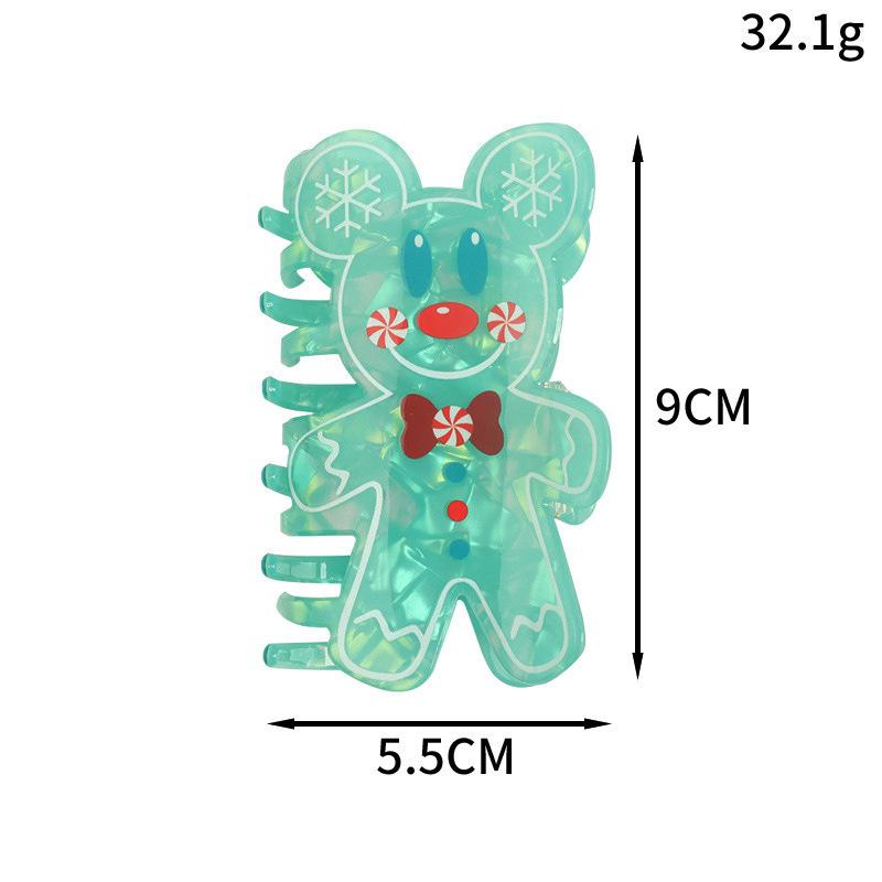 Shining Girl Christmas Hair Clips: Gingerbread Man, Christmas Tree, & Candy Cane Claw Clips.