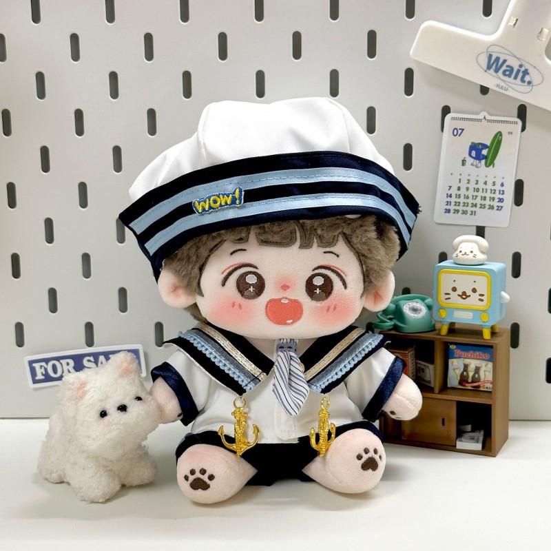 20cm Cotton Doll Outfit Male Plush Toy Navy Style Clothes No Included