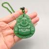 New Double-sided Maitreya Buddha Necklace Imitation Chalcedony Laughing Buddha Sweater Chain Glass Fashion Pendant Pendant