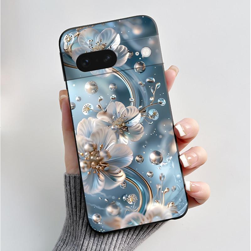 For Google Pixel 7 / Pixel 7 Pro Case Luxury Fashion Butterfly Flowers Black Soft TPU Silicone Back Cover Pixel7 7Pro Phone Case