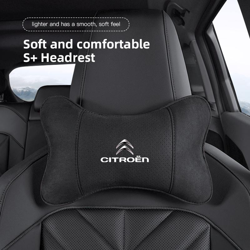 Car Seat Headrest Soft Suede Neck Pillow For Citroen C4 C3 C2 C1 DS3 Berlingo Xsara Picasso Auto Interior Accessories keychain UR8