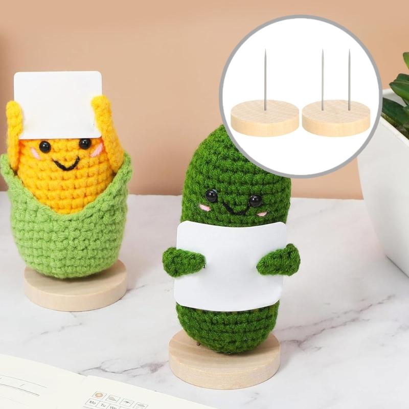 24 шт. Двойная игла Стойка для кукол Держатель для вязаных крючком кукол Деревянная стойка для вязаных крючком кукол Стойка для фигурок