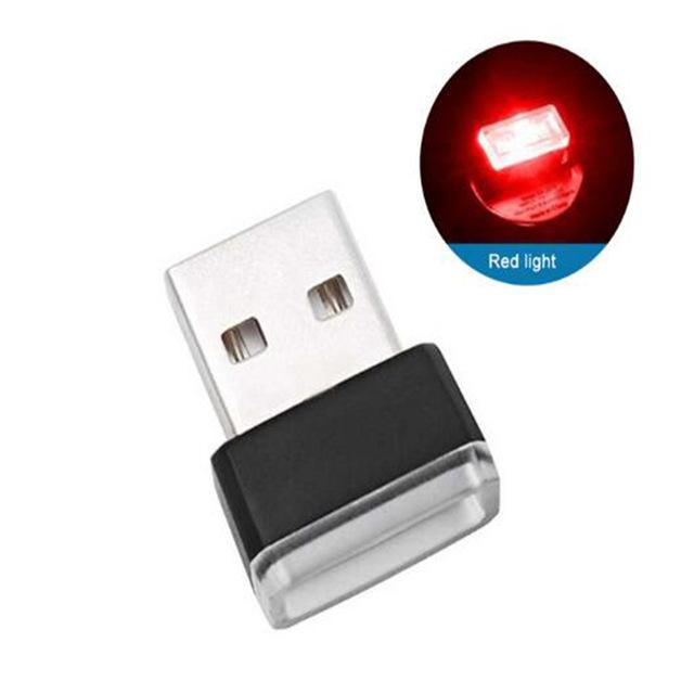 Мини-USB-светильник, светодиодный моделирующий автомобильный окружающий свет, неоновая подсветка салона, ювелирные изделия для автомобиля (7 видов световых цветов)