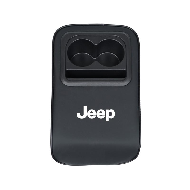 1Pcs Leather Auto Armrest Cushion Height Car Center Console Pad Valve Stem For Jeep Wrangler Gladiator Renegade Grand Cherokee KUBEL1