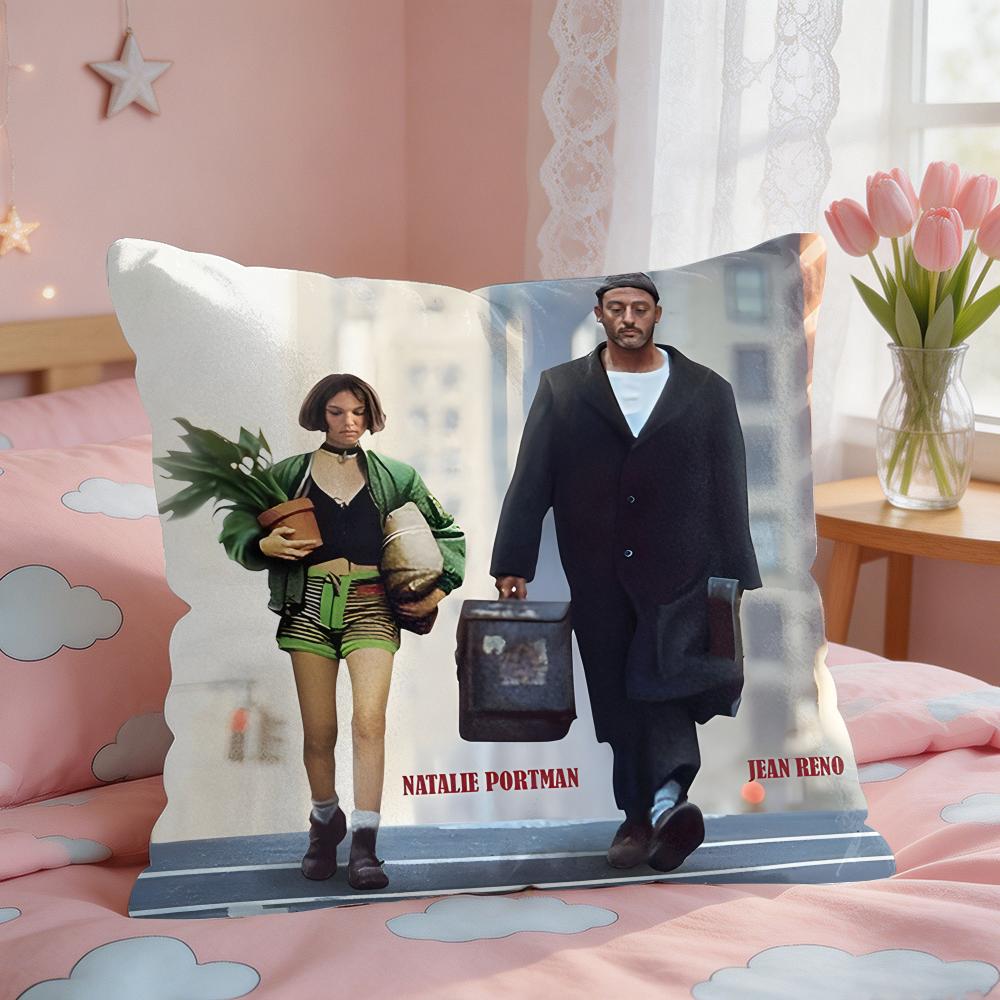 LLeon PPoster Classic Film Cushion Cover Square Short Plush Pillow Case Living Room Sofa Home Decor Funda X