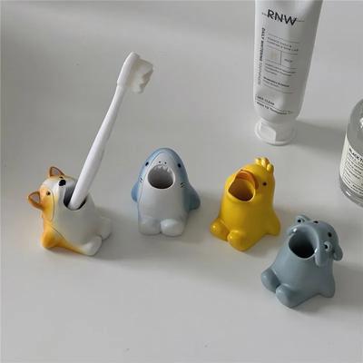Креативный держатель для зубных щеток в виде мультяшного животного Ins Style, милый детский держатель для зубов в ванной, украшение для стеллажа для хранения в ванной
