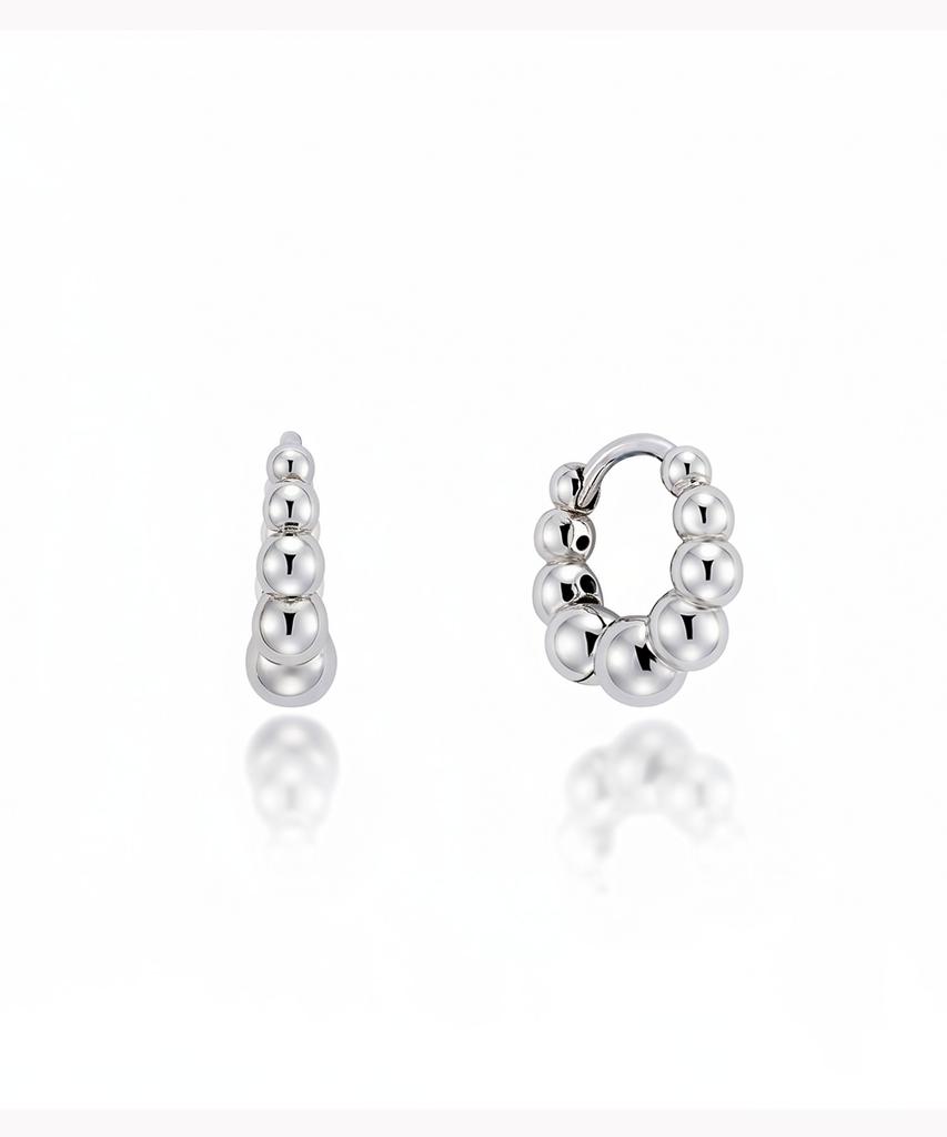 Серьги-кольца Lloyd Silver 925 с градиентным шариком, застежка-щелчок (S) Lles26211S