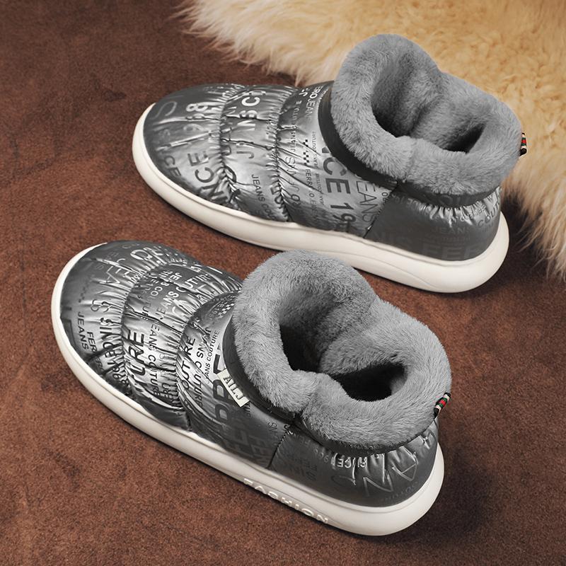 Модные мужские зимние ботинки Зимняя обувь для мужчин Теплые ботильоны Модные универсальные нескользящие толстые плюшевые ботинки для мужчин Хлопковая обувь Популярная