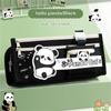 Large Storage Pen Box Bags Multi Layer Pencil Pouch Cosmetic Makeup Panda Pencil Case  Stationery