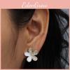 Fashionable Summer 2021 Flower Jewelry Earrings With Metal And Sparkling Stones