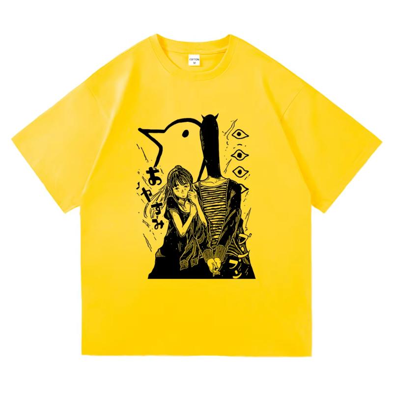 Футболка Goodnight Punpun, модная женская ретро-футболка Oyasumi Punpun Aiko Tanaka, унисекс, аниме, манга, ретро, песочный цвет, хлопковая футболка.