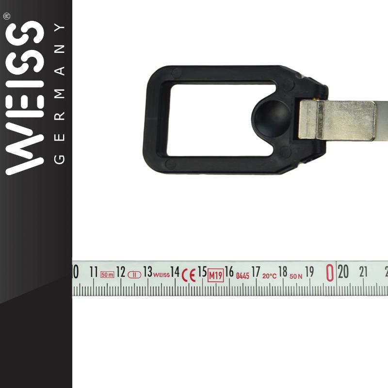 White Steel Tape Without Starter 50M Weiss