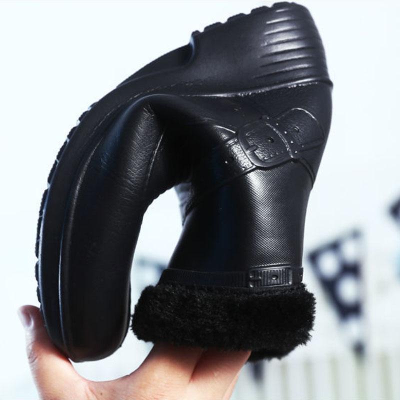 Водонепроницаемые и бархатные зимние сапоги. Женская рабочая обувь. Теплые грязеотталкивающие нескользящие хлопковые ботинки из ЭВА.