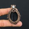 Fancy Black Tourmaline Gemstone Pure Copper Wire Wrapped Handmade Jewelry Pendant