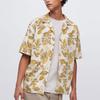 Uniqlo SS23 Пуловер с принтом листьев Рубашка с коротким рукавом Мужские рубашки 458352-01